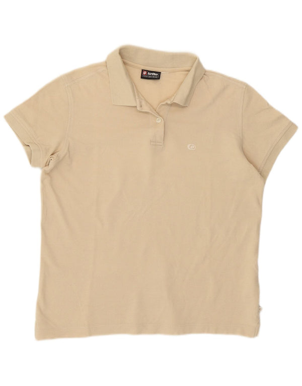 Lotto Damen Poloshirt UK 14 Large Beige Baumwolle