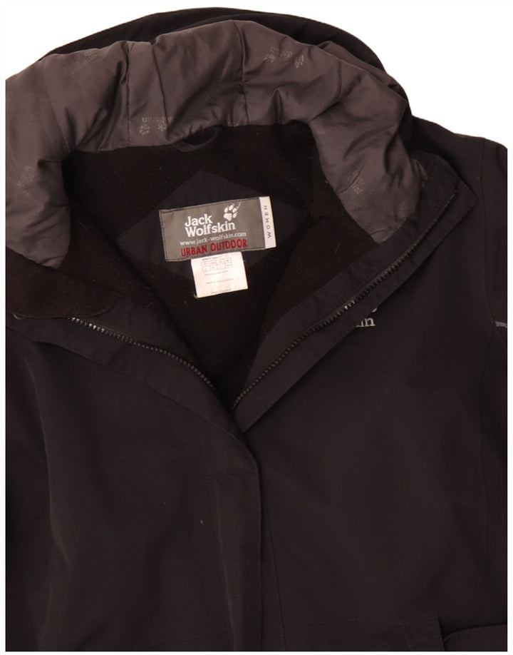 JACK WOLFSKIN Damen-Windbreakerjacke mit Kapuze, UK 14/16, Größe L, Schwarz