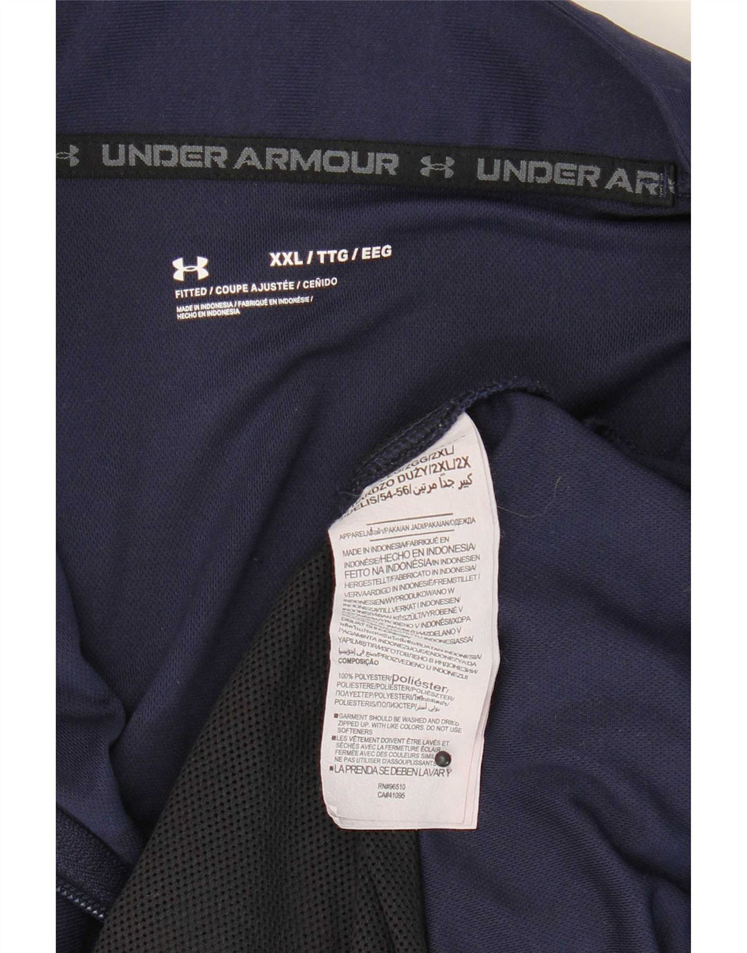 Under Armour Herren-Trainingsanzugoberjacke 2XL Marineblau aus Polyester