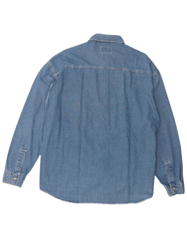 Wampum Herren-Jeanshemd, groß, aus blauer Baumwolle