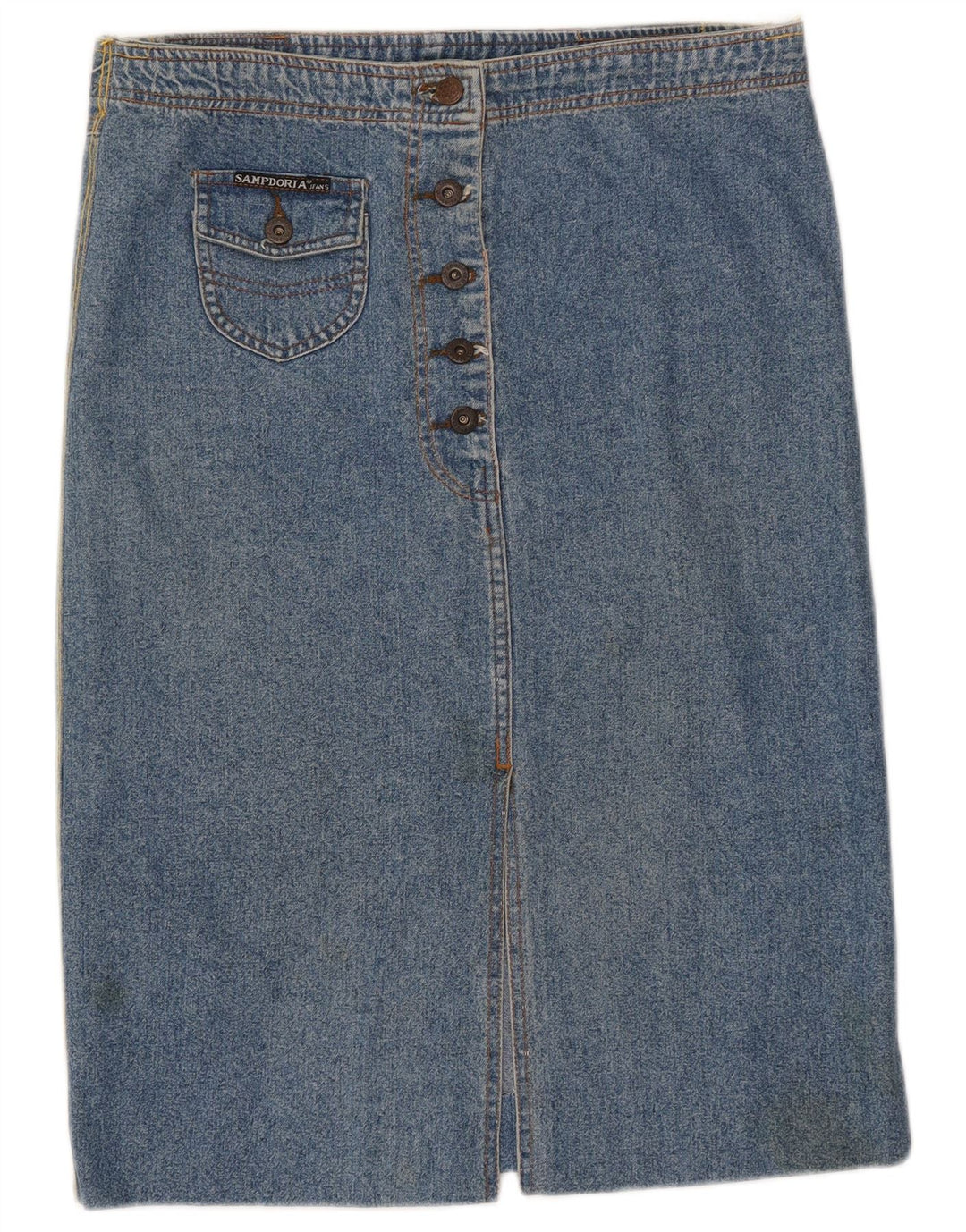 Vintage Damen Jeansrock IT 46 Groß W34 Blaue Baumwolle