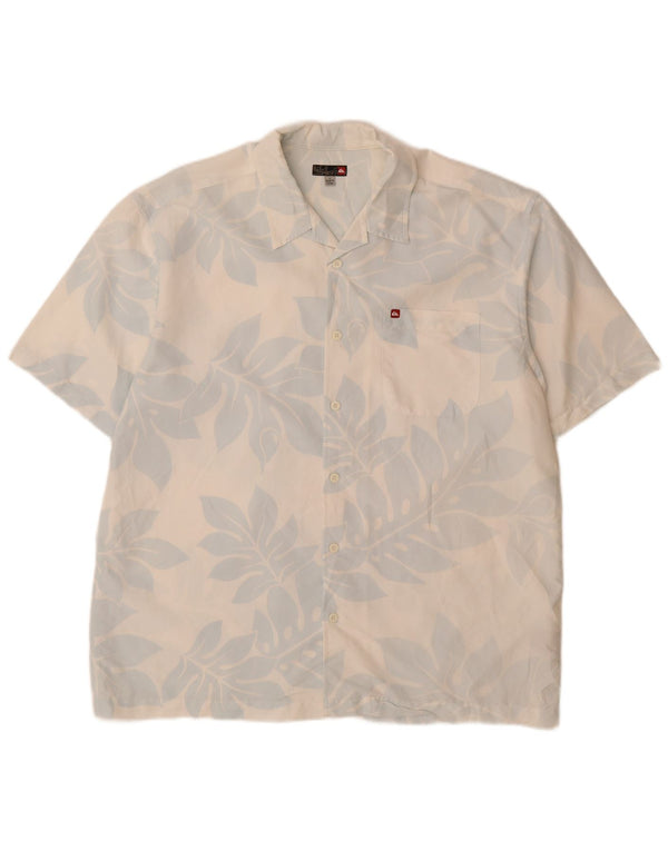 Quiksilver Herren Kurzarmhemd Large White Floral Polynosic