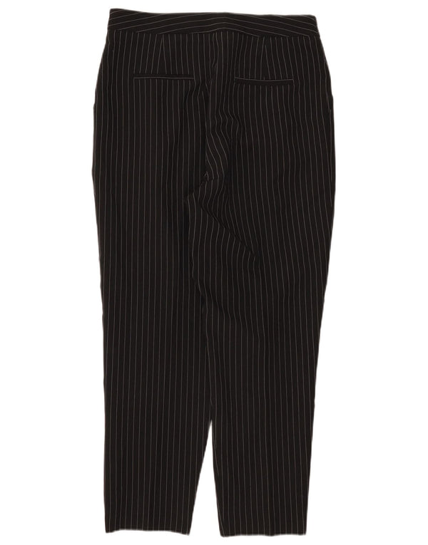 Topshop Damen Crop Chino Hose UK 12 Medium W30 L25 Schwarz Nadelstreifen
