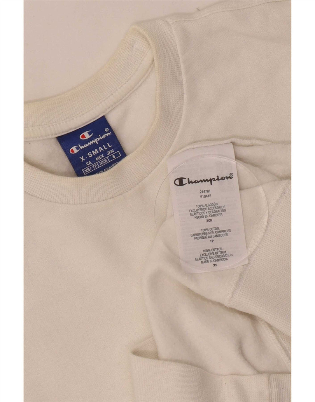 Champion Herren Sweatshirt Pullover XS Weiße Baumwolle