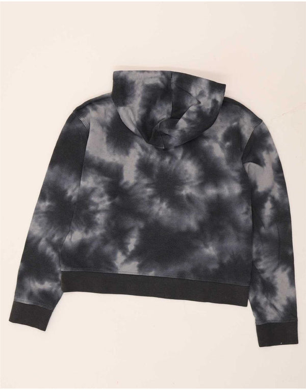 Champion Damen Kapuzenpullover UK 16 Large Marineblaue Batik-Baumwolle