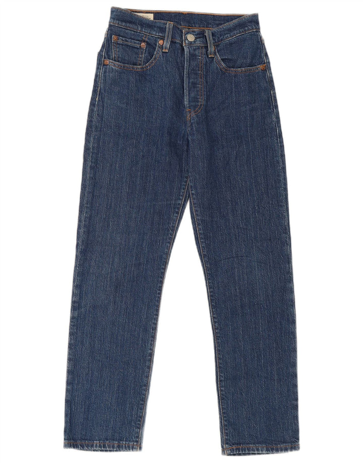Levi's Damen 501 Straight Jeans W24 L26 Blaue Baumwolle