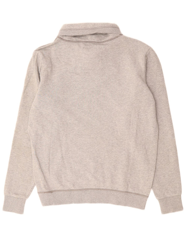 G-STAR Herren-Sweatshirt mit Knopfkragen, groß, aus grauer Baumwolle