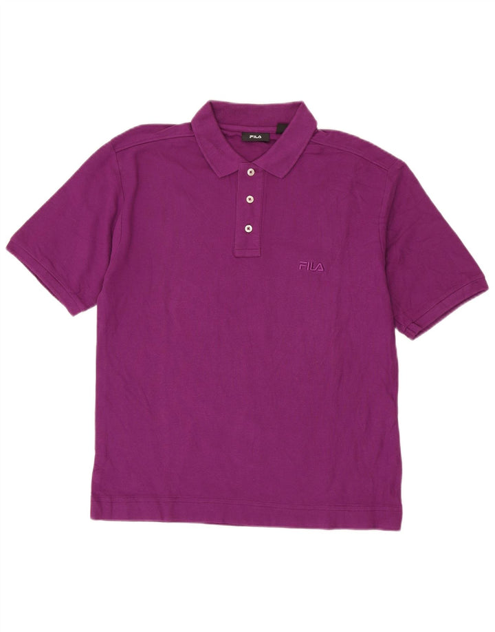 FILA Herren Poloshirt Large Lila Baumwolle