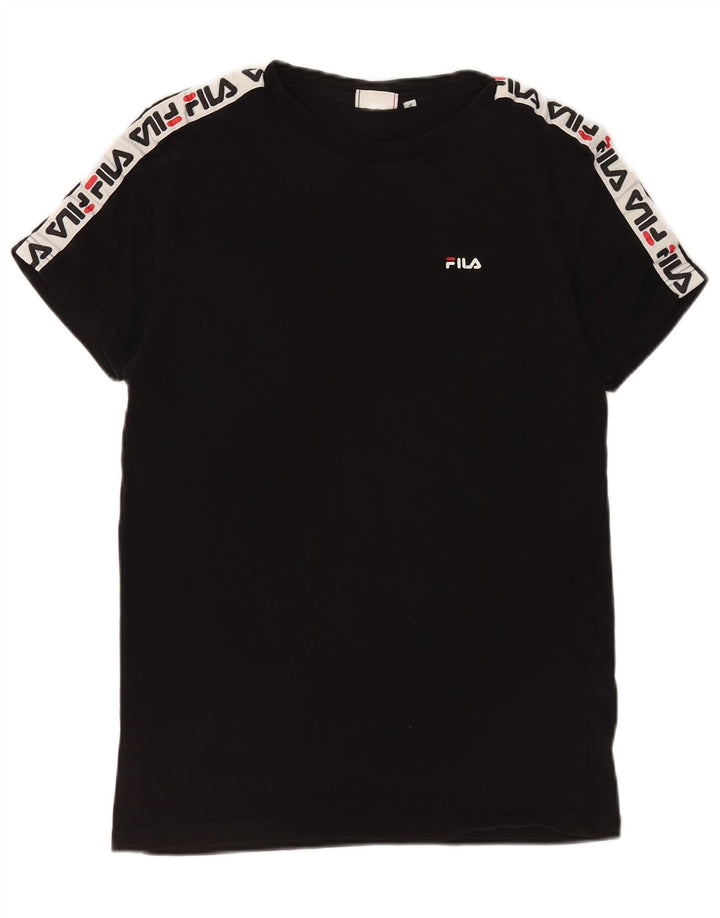 Fila Herren-T-Shirt mit Grafik, Größe S, schwarze Baumwolle
