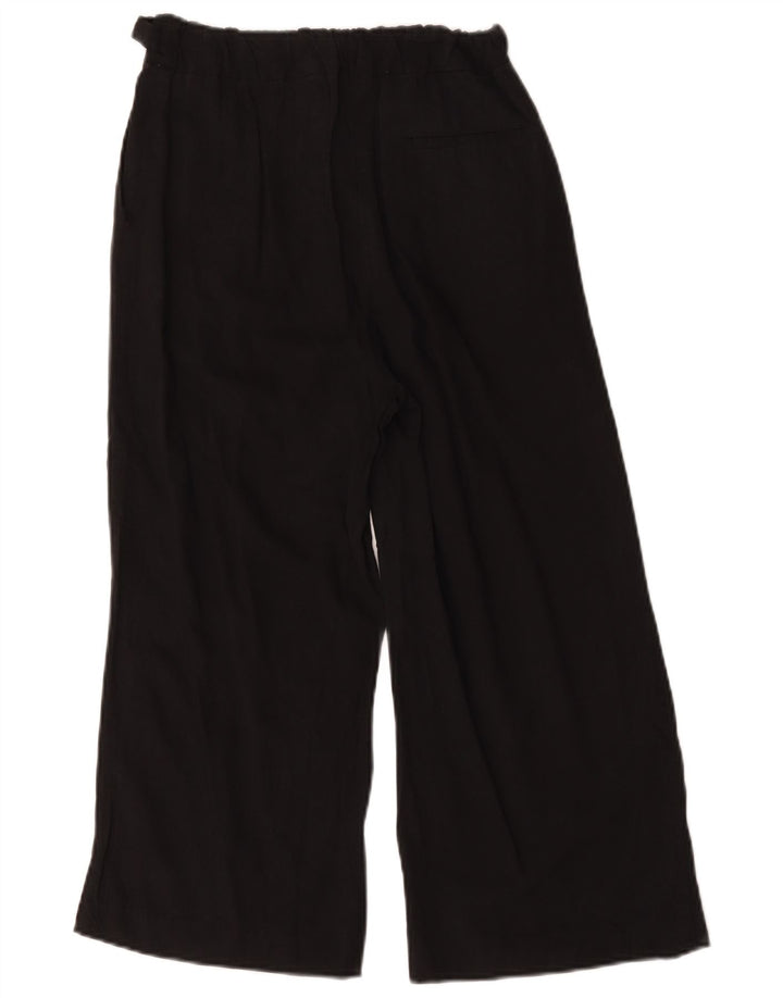 Oasis Damen-Hose mit weitem Bein, kurz geschnitten, W26, L21, Schwarz