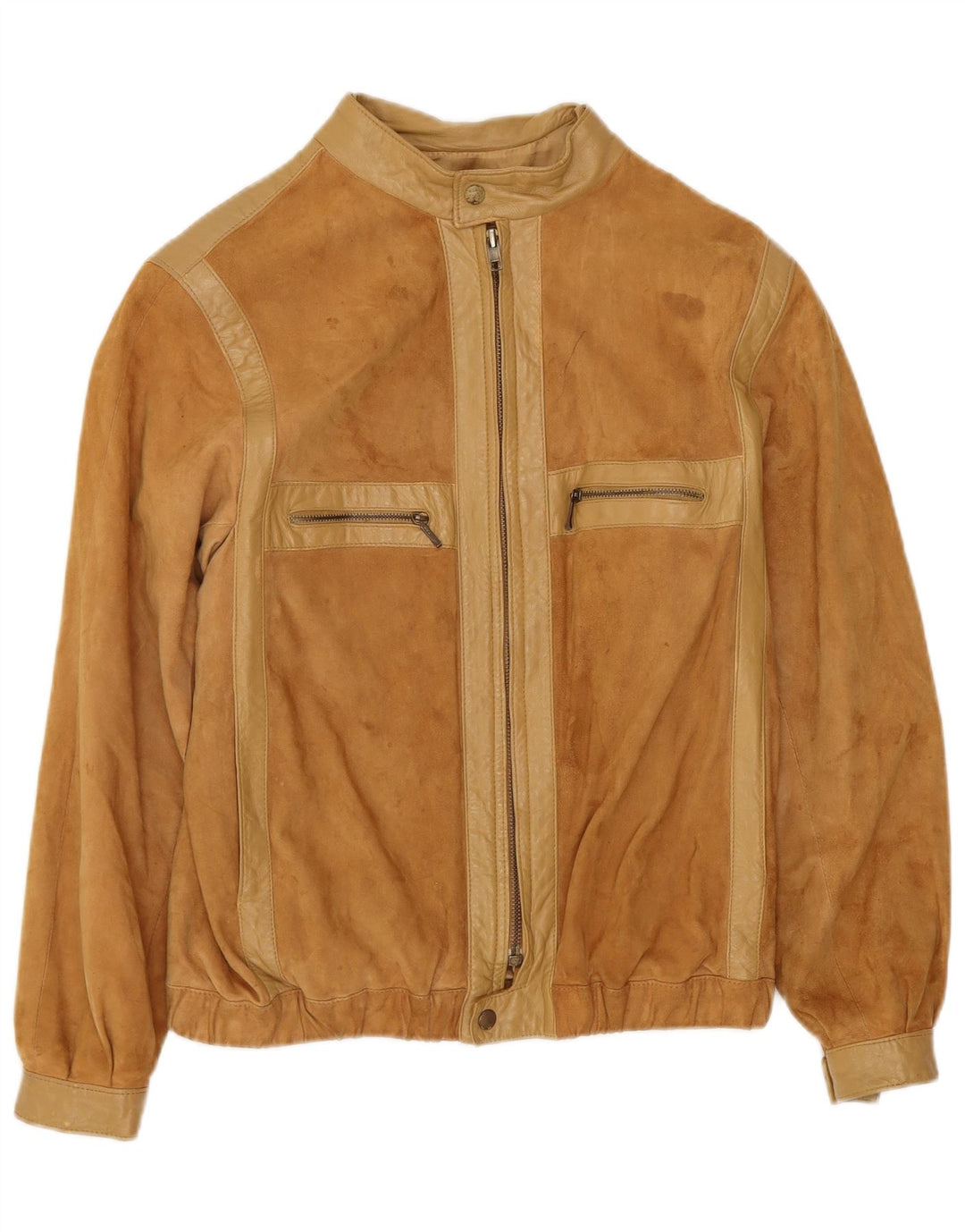 VINTAGE Damen Wildlederjacke EU 38 Mittelbeige