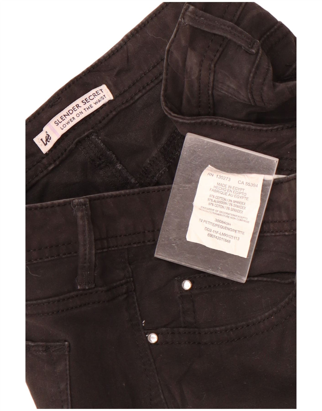 Lee Damen Slender Secret Freizeithose US 12 Large W34 L27 Schwarz