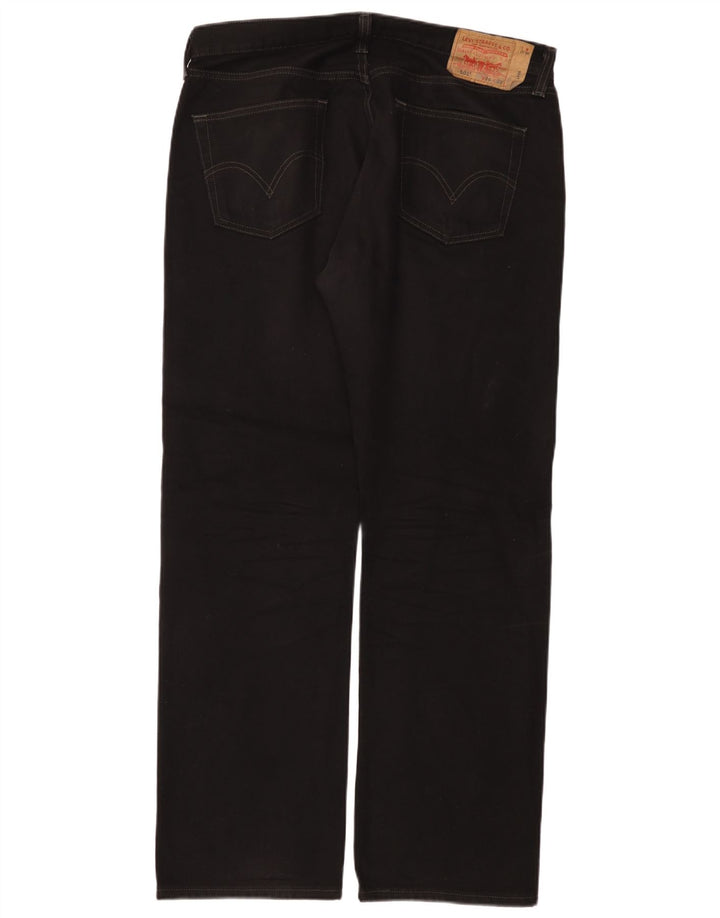 Levi's Herren 501 Straight Jeans W36 L32 Schwarze Baumwolle