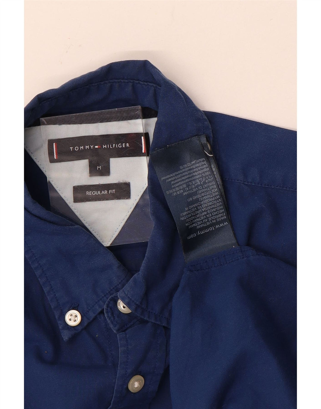 Tommy Hilfiger Herren-Hemd mit normaler Passform, mittelblaue Baumwolle