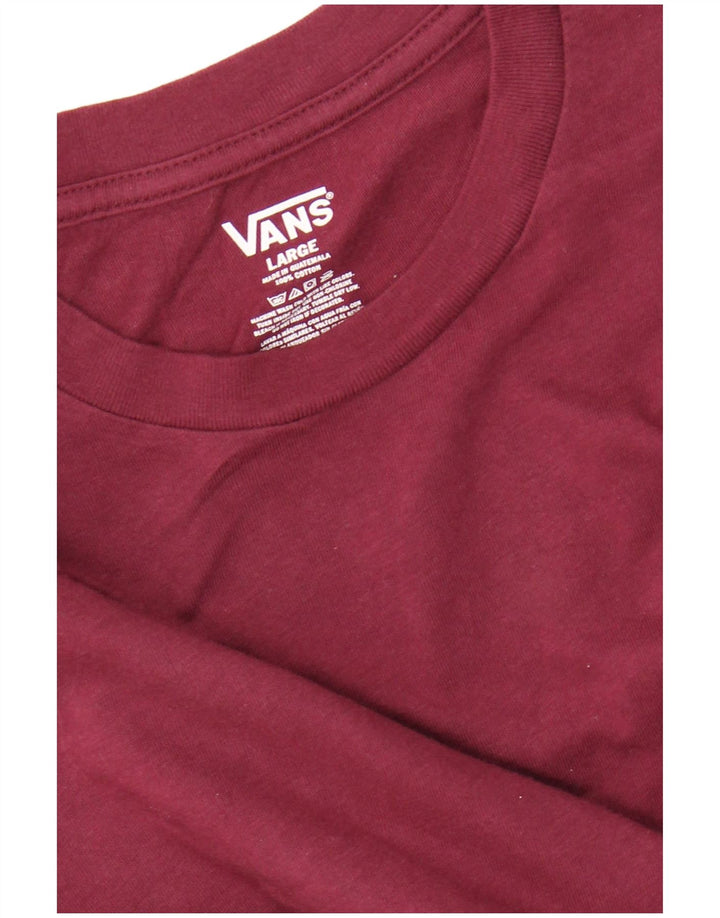 VANS Damen Graphic Top Langarm UK 14 Large Burgund Baumwolle