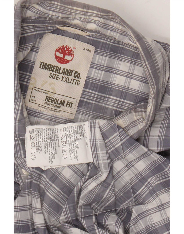 Timberland Herren-Hemd mit normaler Passform, 2XL, grau kariert, Baumwolle