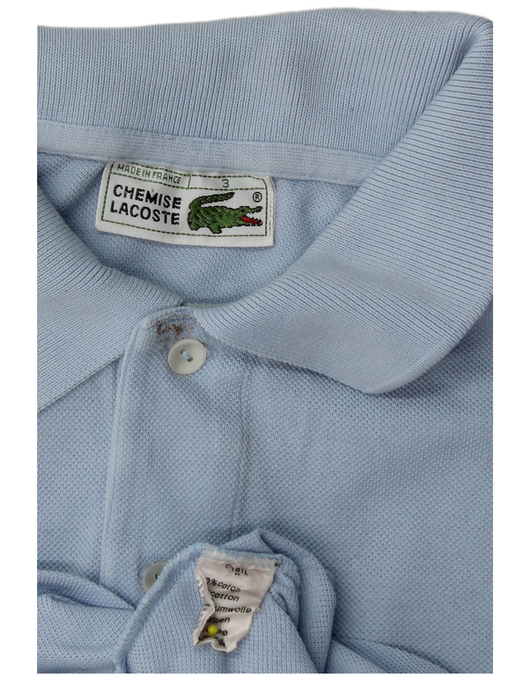 Lacoste Herren-Poloshirt, Größe 3, klein, blaue Baumwolle