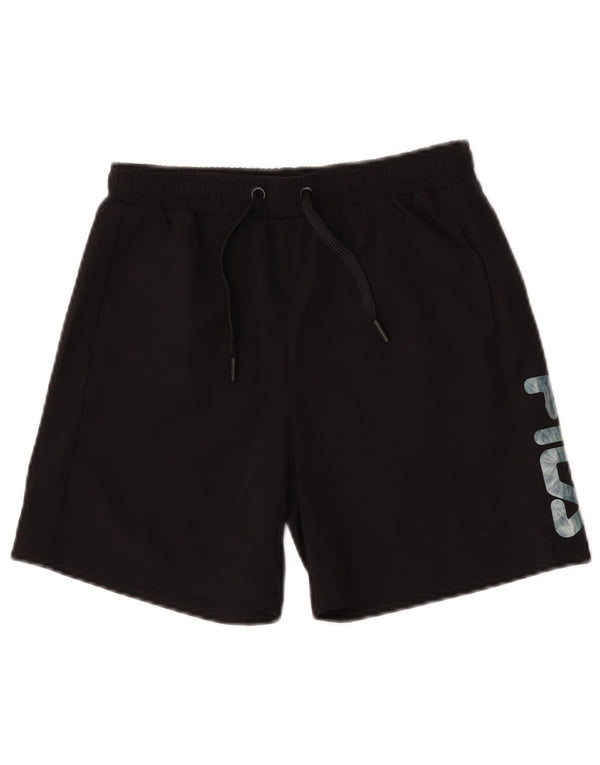 Fila Sportshorts mit Grafik für Jungen, 9–10 Jahre, Schwarz, Polyester, Sport