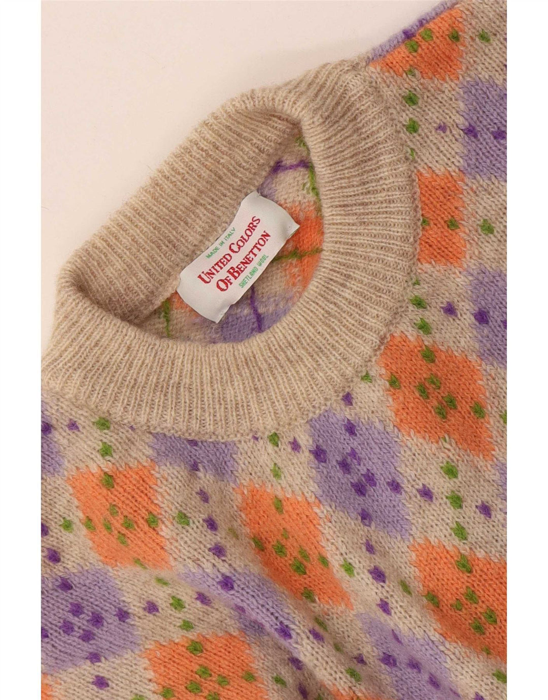 Benetton Herren-Pullover mit Rundhalsausschnitt IT 48 Medium Mehrfarbig