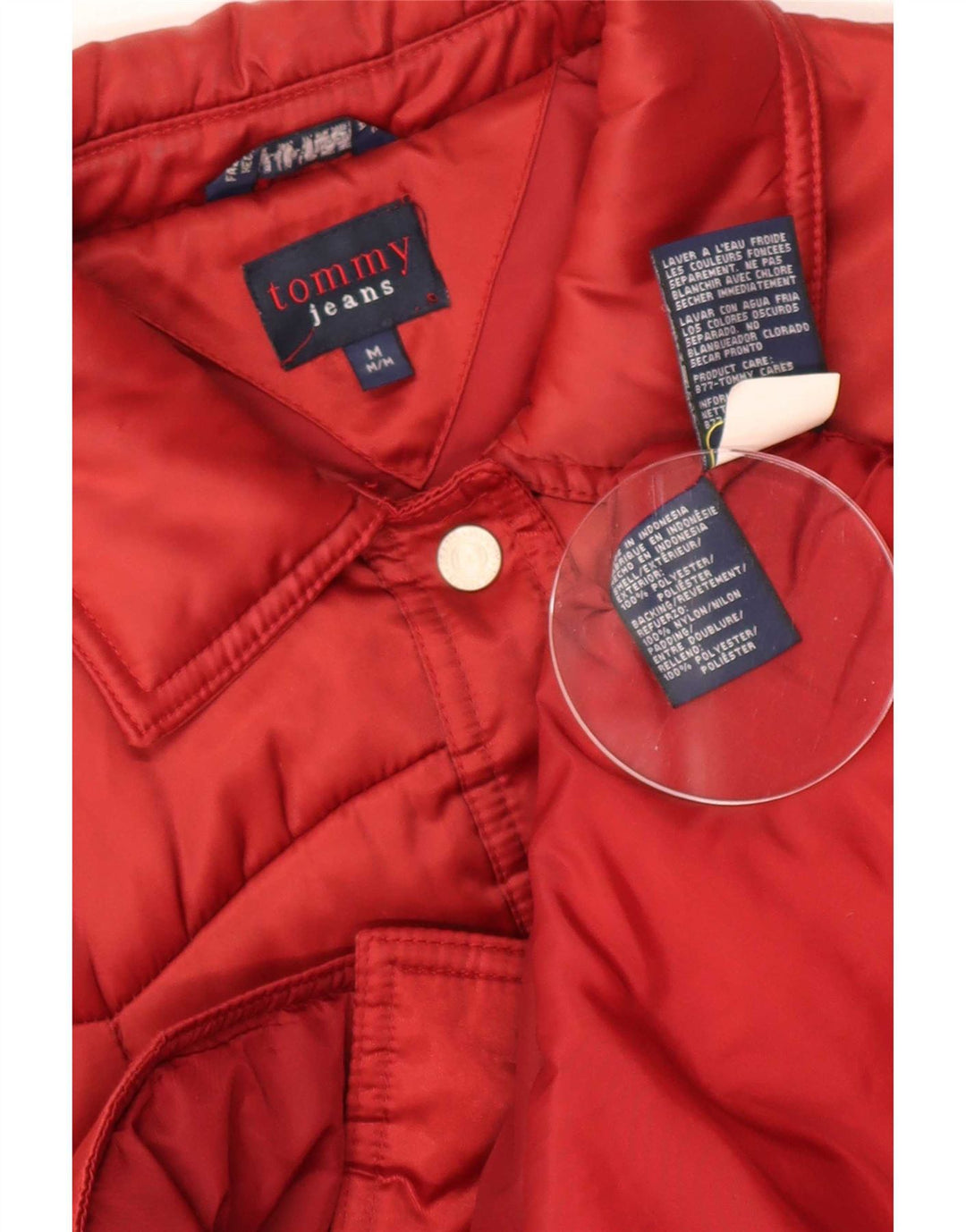 Tommy Hilfiger Wattierte Damenjacke UK 12 Mittelrotes Polyester