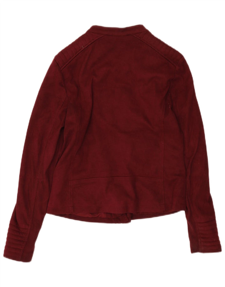 Marks & Spencer Damen Bikerjacke UK 10 Small Burgund Polyester Biker