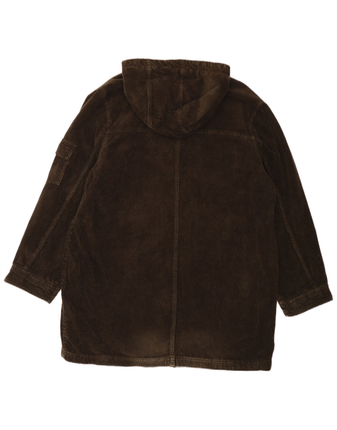 EDDIE BAUER Damen Übergroßer Cordmantel mit Kapuze, UK 16, große Khaki-Baumwolle