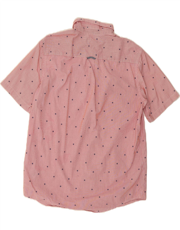 CHAPS Mens Short Sleeve Shirt Large Pink Striped Cotton Vintage Chaps and Second-Hand Chaps from Messina Hembry 