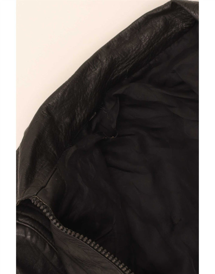 Vintage Damen Lederjacke UK 8 Small Schwarz
