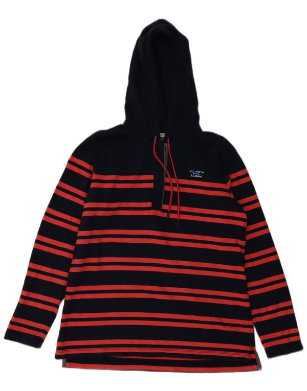 L.L.Bean Damen Kapuzenpullover UK 14 Medium Marineblau gestreift Baumwolle