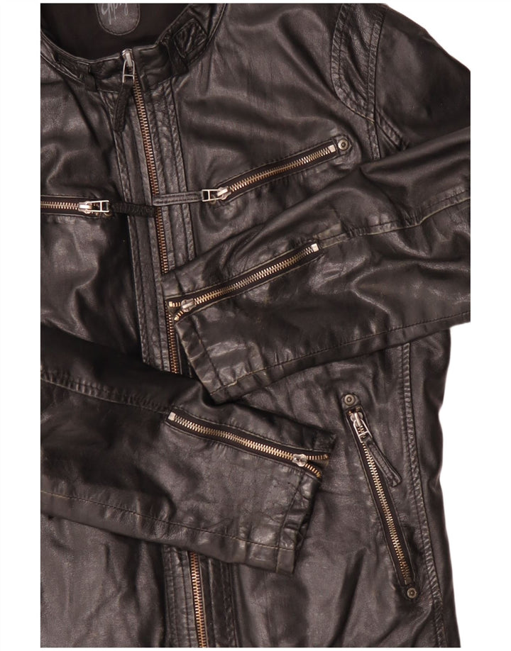 Gypsy Damen Lederjacke UK 16 Großes schwarzes Leder