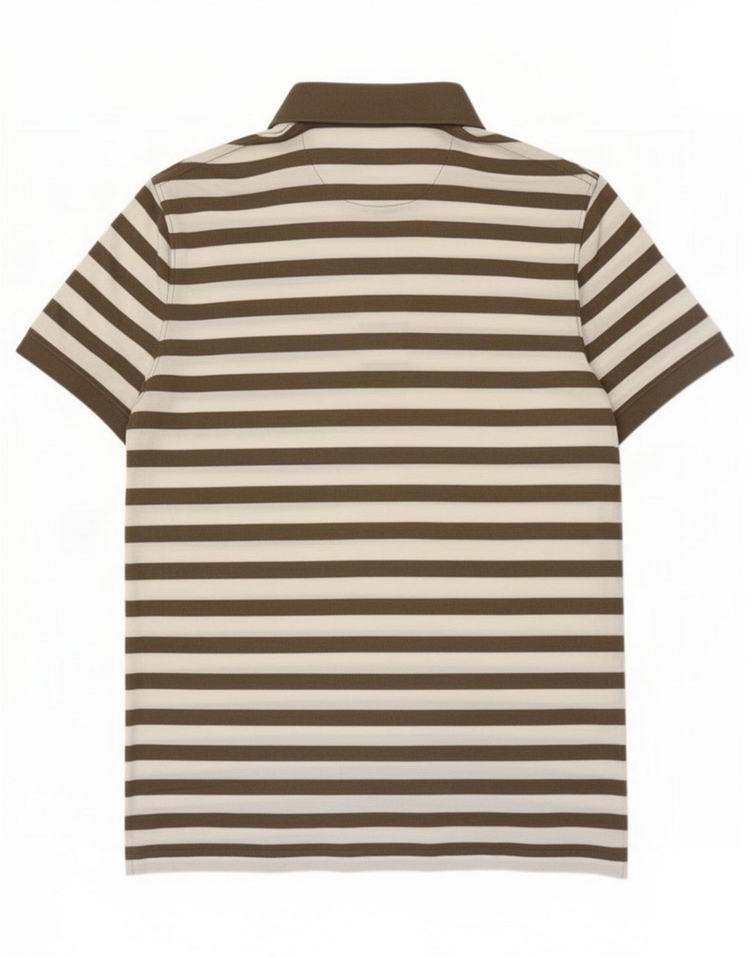 Massimo Dutti Herren-Poloshirt, groß, braun gestreift, Baumwolle