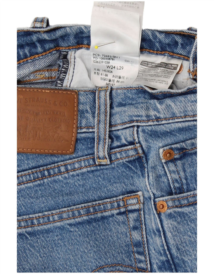 Levi's Damen Ribcage Straight Jeans W24 L29 Blaue Baumwolle