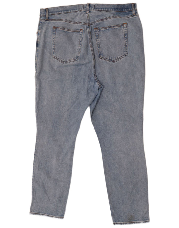 Abercrombie & Fitch Damen High Rise Straight Jeans US 20 3XL W35 L31 Blau