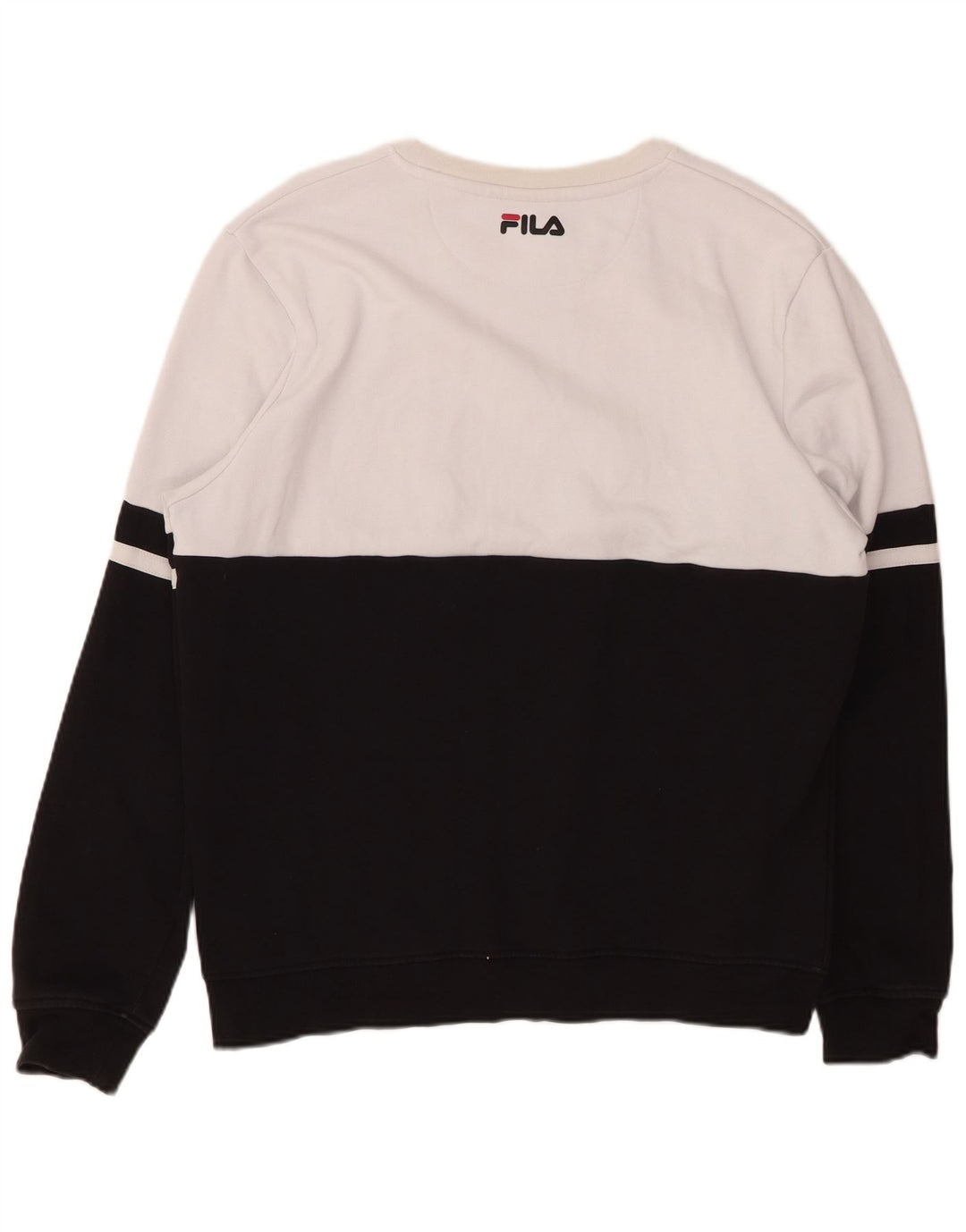 FILA Herren-Sweatshirt mit Grafik, groß, schwarze Farbblock-Baumwolle