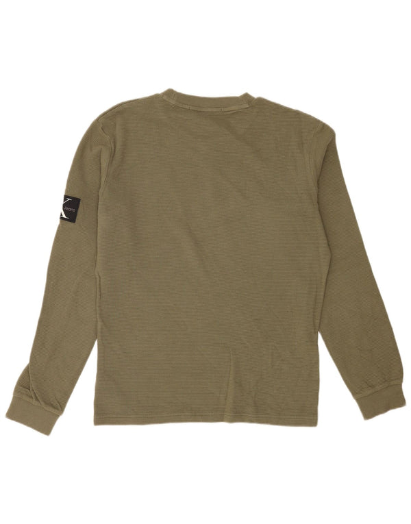 Calvin Klein Jeans Herren Grafik-Oberteil, langärmelig, Mittelkhaki, Baumwolle