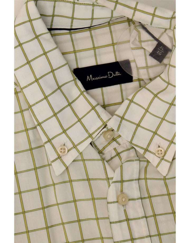 Massimo Dutti Herrenhemd XL weiß kariert