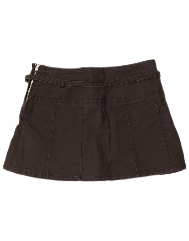 Zara Damen Minirock Small W26 Schwarz Polyurethan