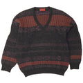 Il Granchio Herren-Pullover mit V-Ausschnitt, Größe L, Grau, Fair Isle