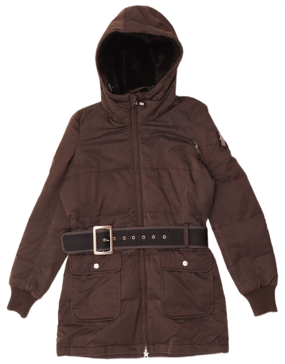 Refrigue Damen-Kapuzen-Übergröße, gepolsterte Jacke, UK 6, XS, Braun, Polyester