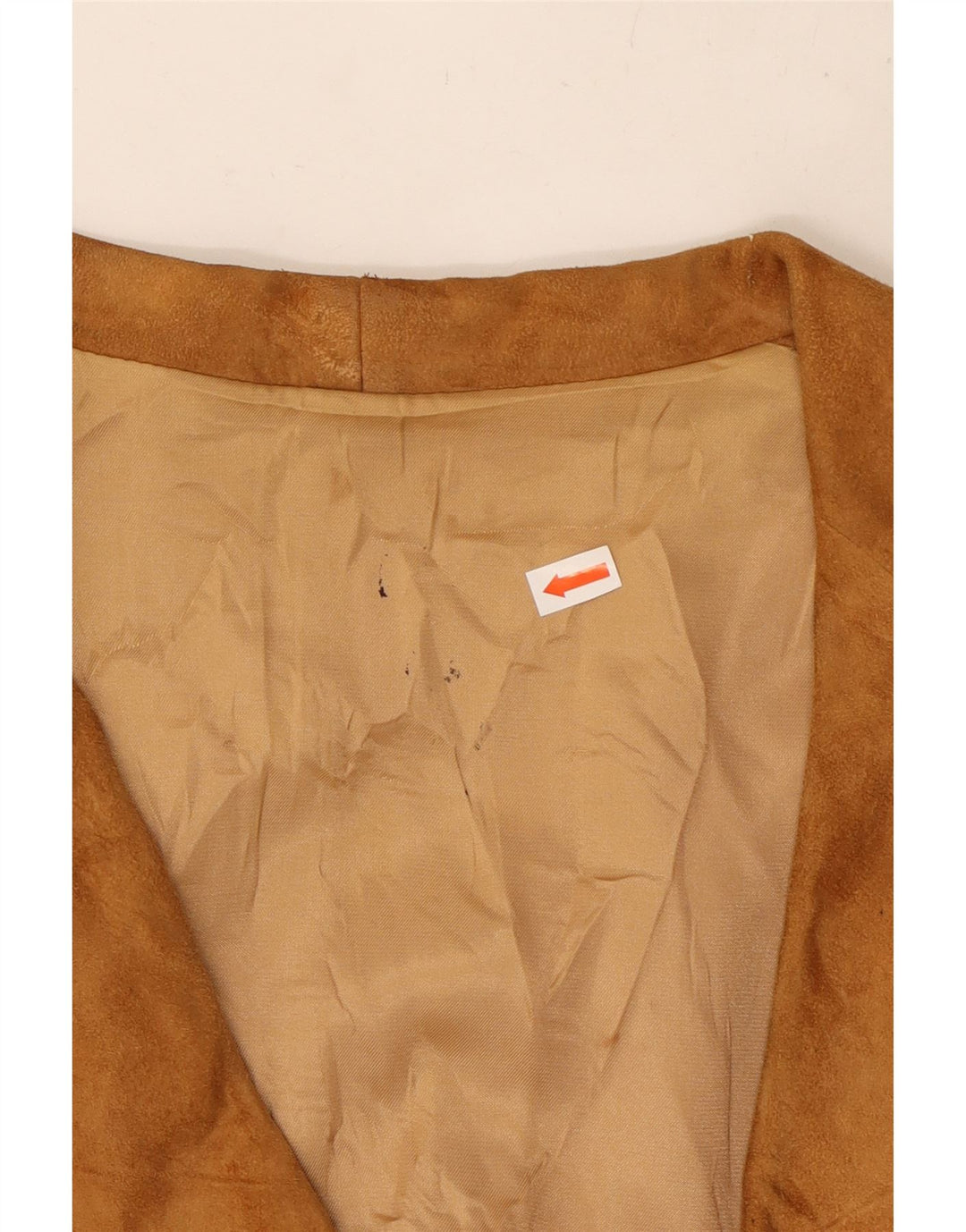 VINTAGE Damen Wildlederjacke IT 46 Großes beiges Leder