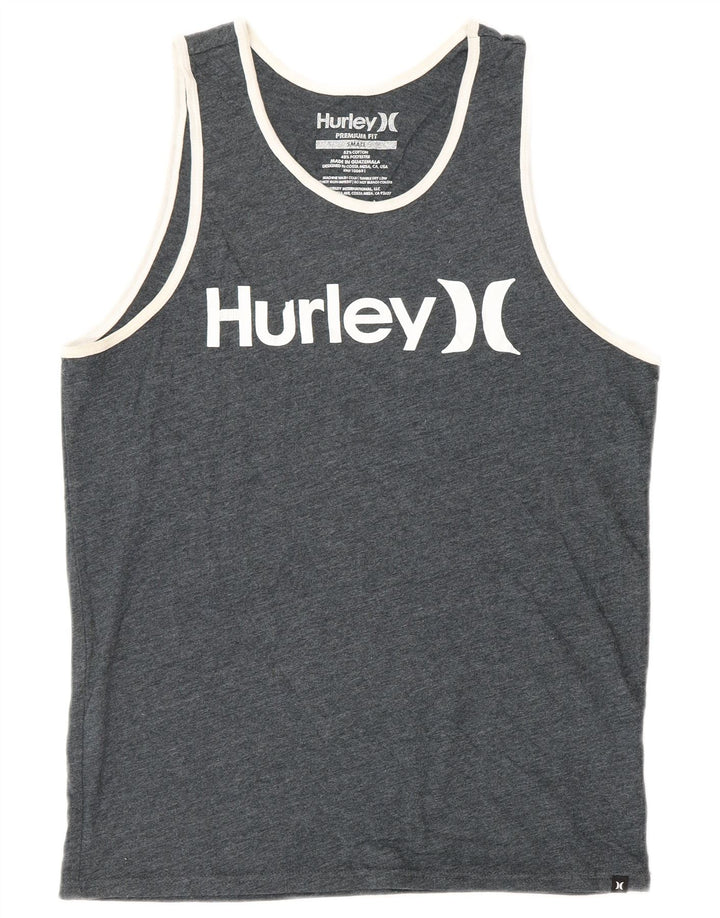 HURLEY Premium Fit Grafik-Westenoberteil für Herren, klein, grau gesprenkelte Baumwolle