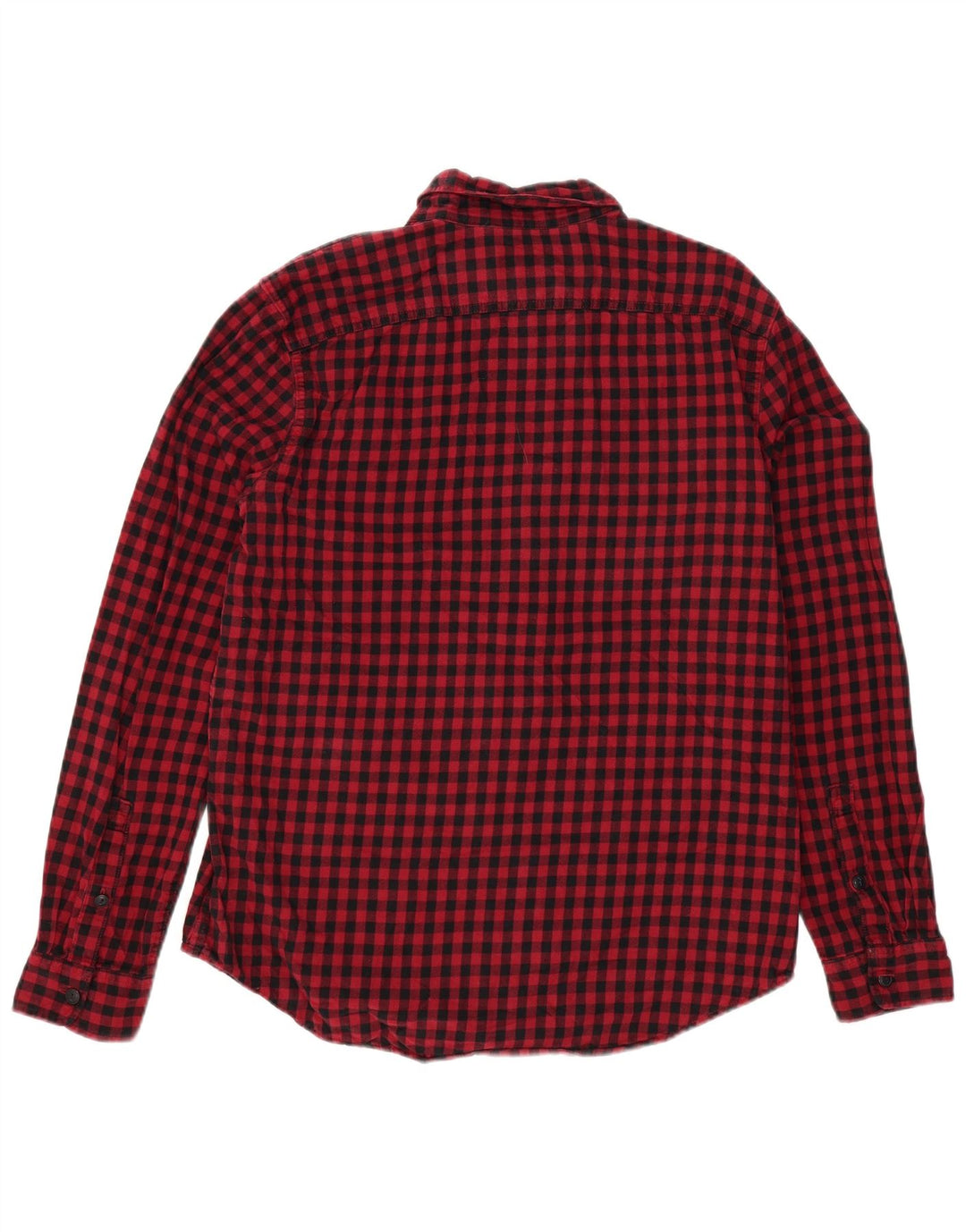 EDDIE BAUER Herren-Flanellhemd, groß, rot, Gingham-Baumwolle