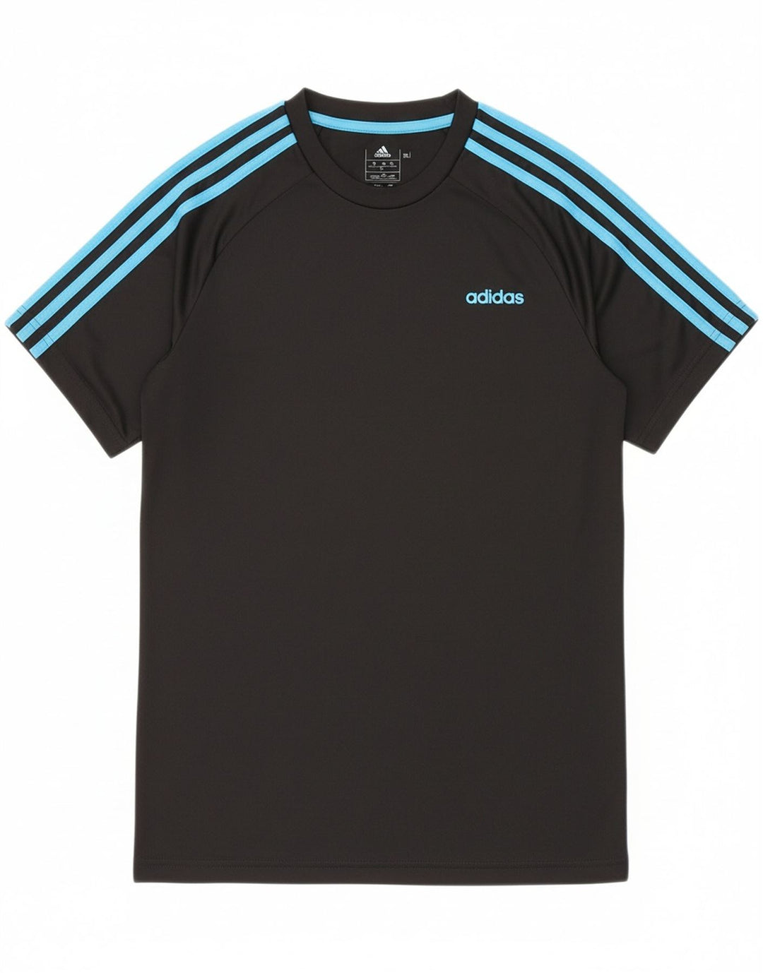 ADIDAS Boys Climalite T-Shirt Top 13-14 Years Black Polyester