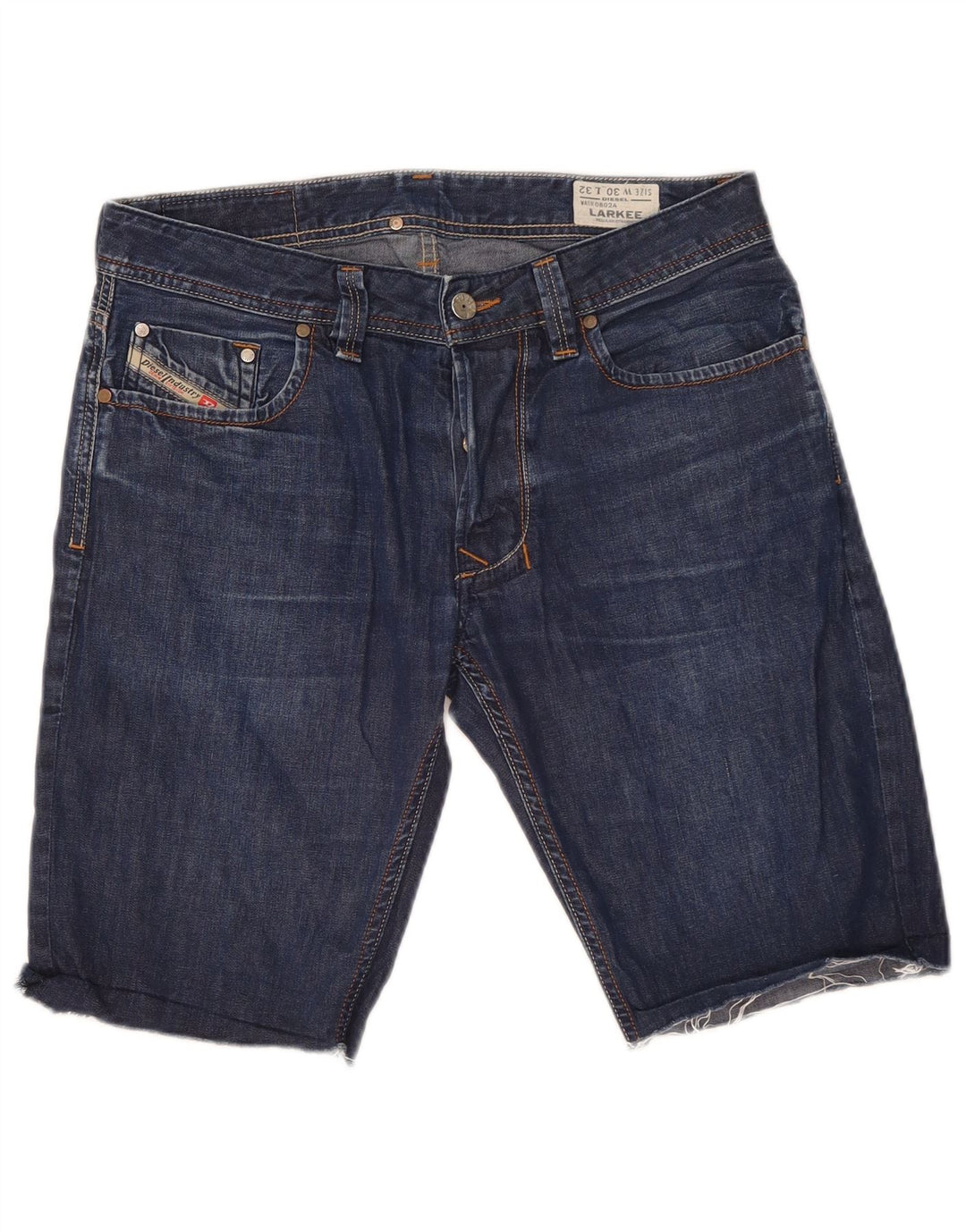 Diesel Herren Larkee Straight Regular Jeansshorts W30 Mittelmarineblau