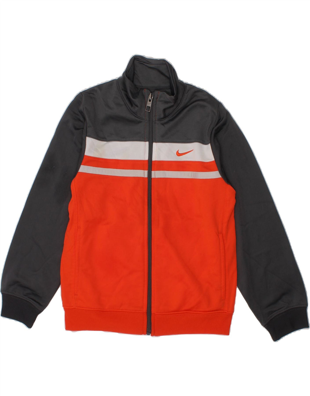 NIKE Boys Tracksuit Top Jacket 6-7 Years Red Colourblock Polyester Vintage Nike and Second-Hand Nike from Messina Hembry 