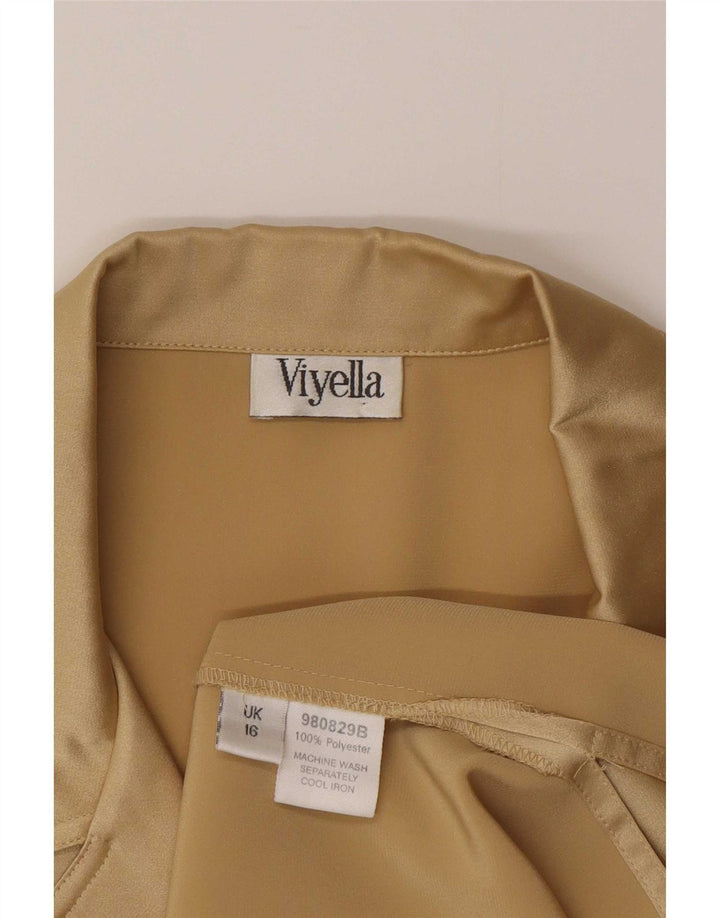 Viyella Damen Hemdbluse UK 16 Large Gold Polyester
