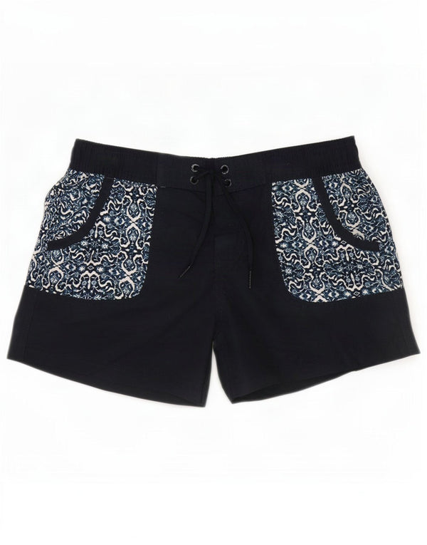 Fat Face Damen-Badeshorts UK 10 Small Black Geometrisch Polyester