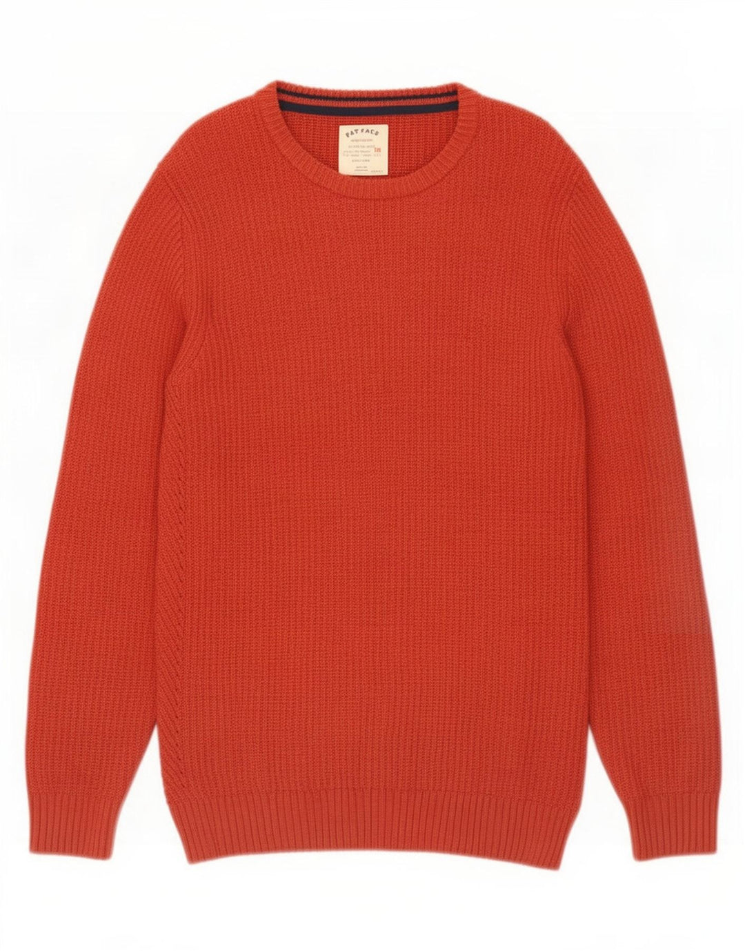 Fat Face Herren-Pullover mit U-Boot-Ausschnitt, mittelrote Baumwolle