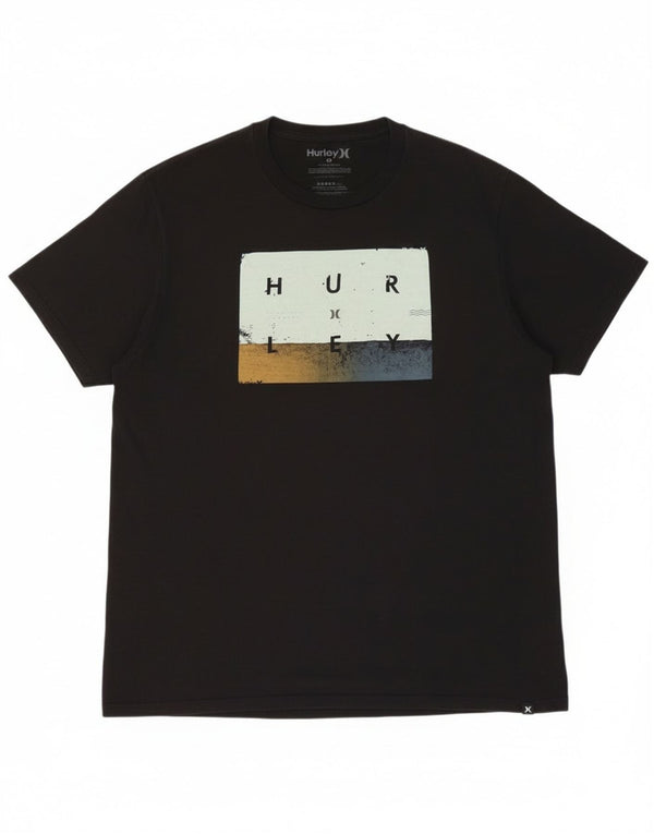 Hurley Herren Grafik-T-Shirt-Oberteil XL aus schwarzer Baumwolle