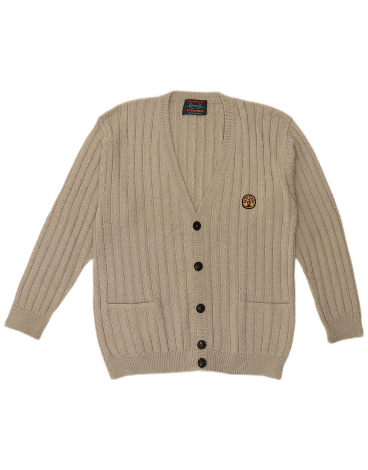 Explorer Herren-Cardigan-Pullover IT 52 Große beige Wolle